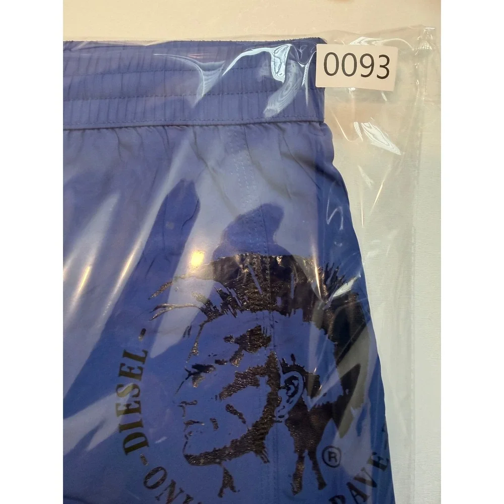 Diesel Only The Brave Blue Swim Trunks Mens Size Large Mohawk Graphic Beachwear